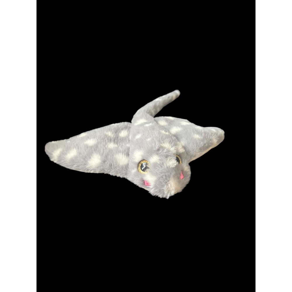 Gray Stingray Plush Stuffed Animal White Spots Gold Eyes 10" Ocean Sea Life